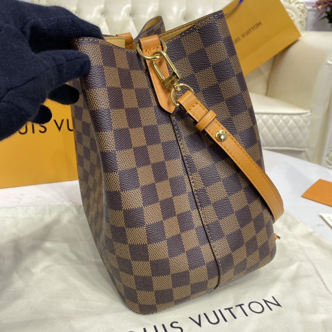 Louis Vuitton NEONOE MM Bucket Bag Damier Ebene N40213 Yellow